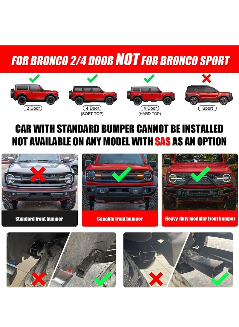 Generic Black Rubber Crash Bar End Caps for Ford Bronco 2021-2024, 4Pcs Mudproof Dust Protection Accessories  - Image 3