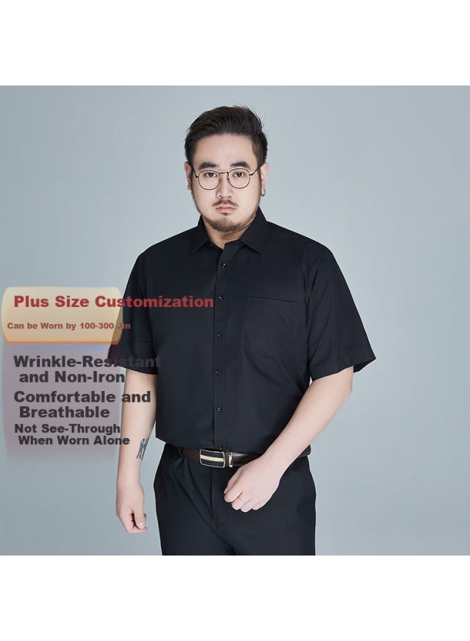 Ayoupang Plus Size Short Sleeve Shirt Men's Business Loose Solid Color Fat Workwear Summer Plus Size Wrinkle-free Formal Shirt - Image 1