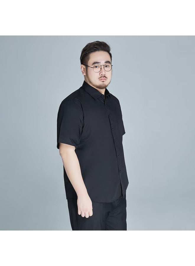 Ayoupang Plus Size Short Sleeve Shirt Men's Business Loose Solid Color Fat Workwear Summer Plus Size Wrinkle-free Formal Shirt - Image 3