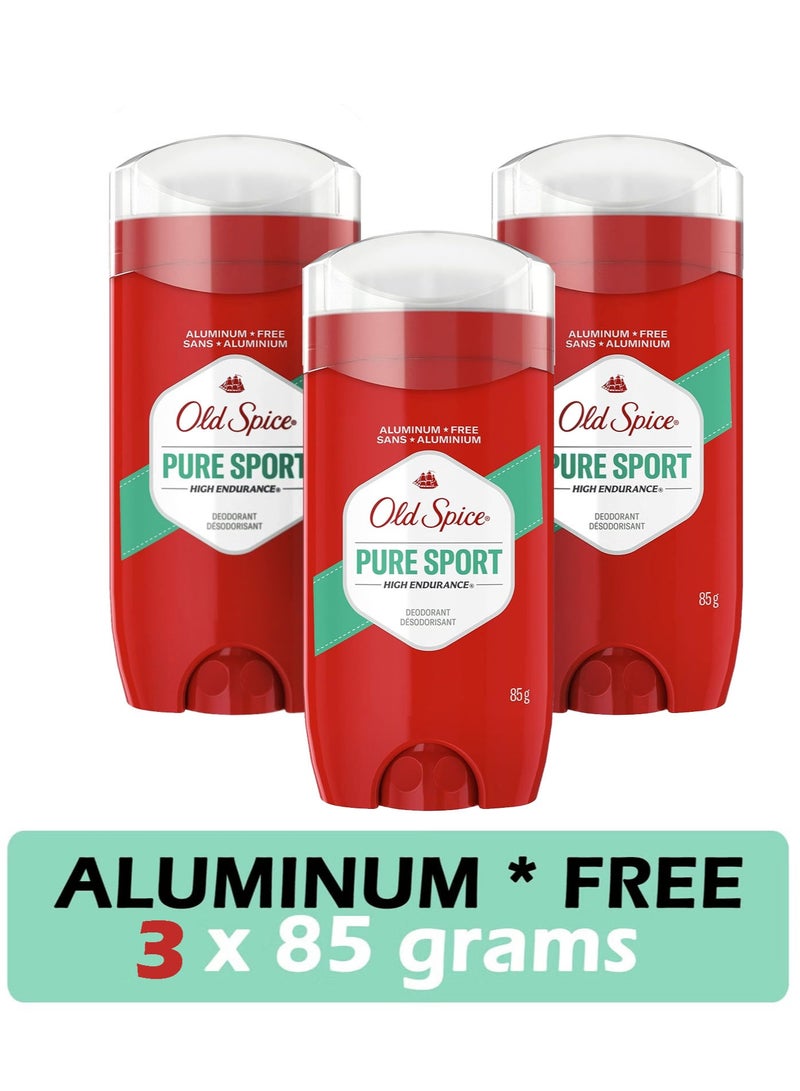 Old Spice Pure Sport Aluminum Free High Endurance Deodorant 3 x 85g  - Image 1