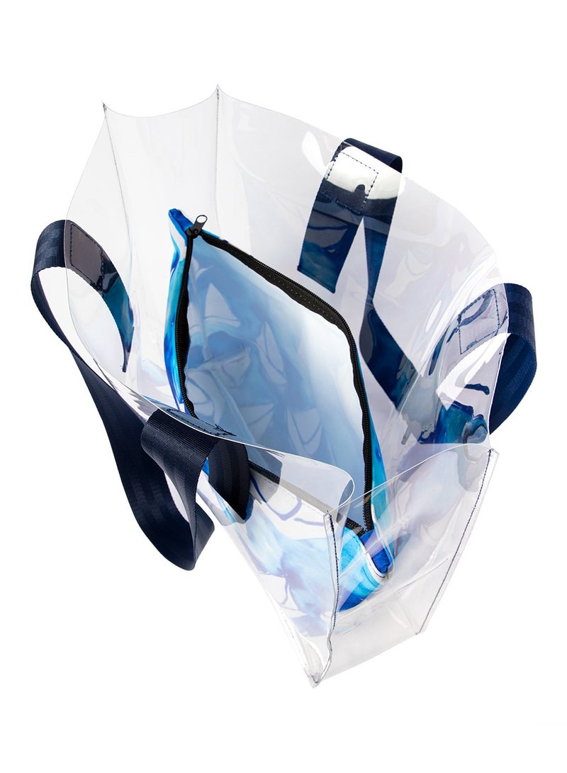 Anemoss Clear Tote Bag Clutch Purse Combo, Large Beach Bag, Waterproof Beach Tote, Transparent See Through Clear Bags for Women, Carrying to Beach, Pool, Shopping and Travel, Made in Turkey - Image 4