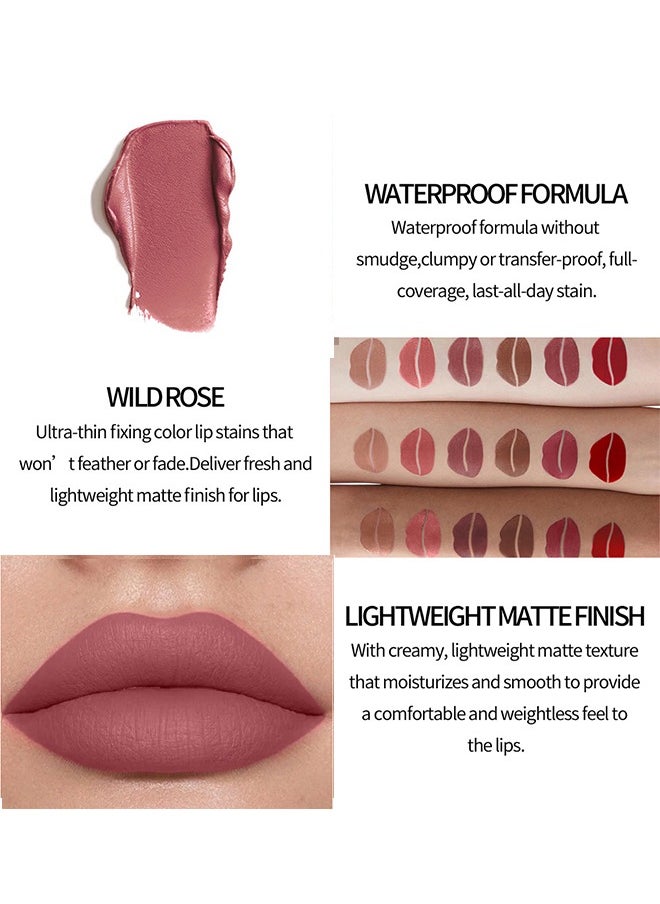 Julystar Soft Matte Lip,Liquid Matte Nude Lipstick-Lip Stain Makeup For Women 24 Hours Lipstick Long Lasting Portable Multi Use Lipstick（#05）  - Image 4