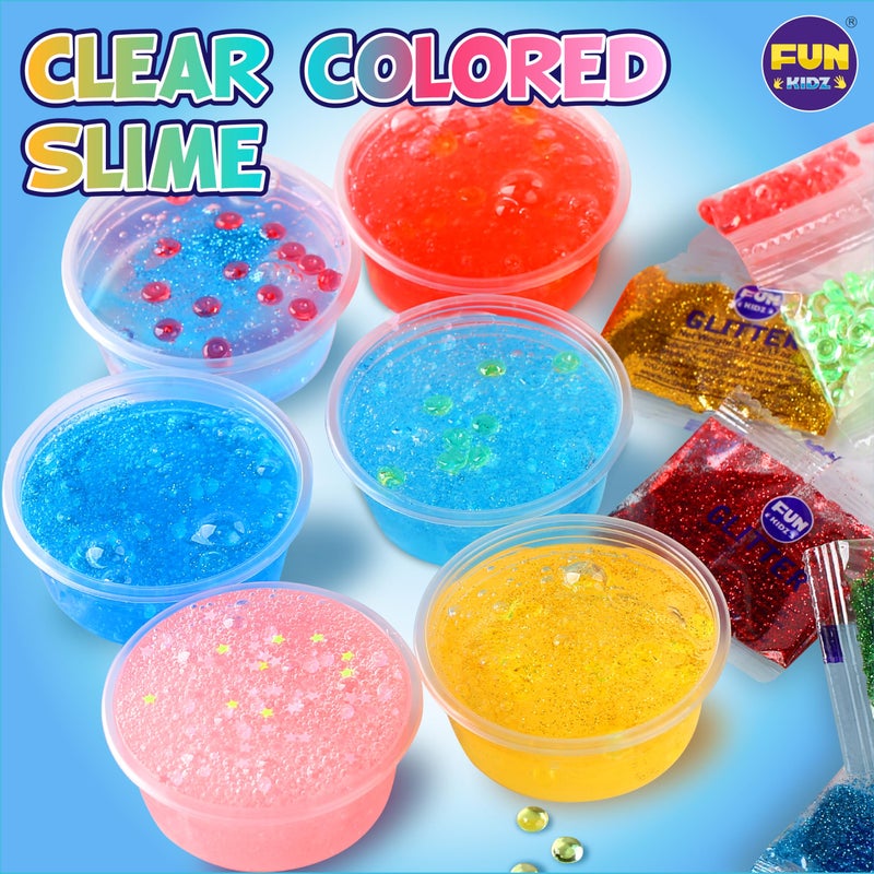 FUN KIDZ 35.16 FL OZ Clear Slime for Kids 6-12, FunKidz 4 Pack Huge 1040 ML Glassy Slime Pack Toy Premade Water Crystal Slime Kit for Girls Boys Party Gift - Image 4