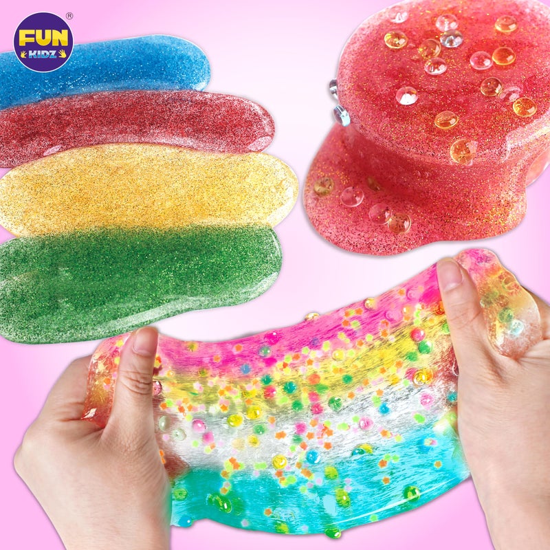 FUN KIDZ 35.16 FL OZ Clear Slime for Kids 6-12, FunKidz 4 Pack Huge 1040 ML Glassy Slime Pack Toy Premade Water Crystal Slime Kit for Girls Boys Party Gift - Image 2