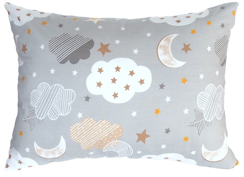 Toddler Pillowcases 13x18 Grey  Cotton Toddler Pillowcase Star Moon Toddler Star Pillowcase Boy Mini Travel Pillow Case Cover  Grey Moon Stars