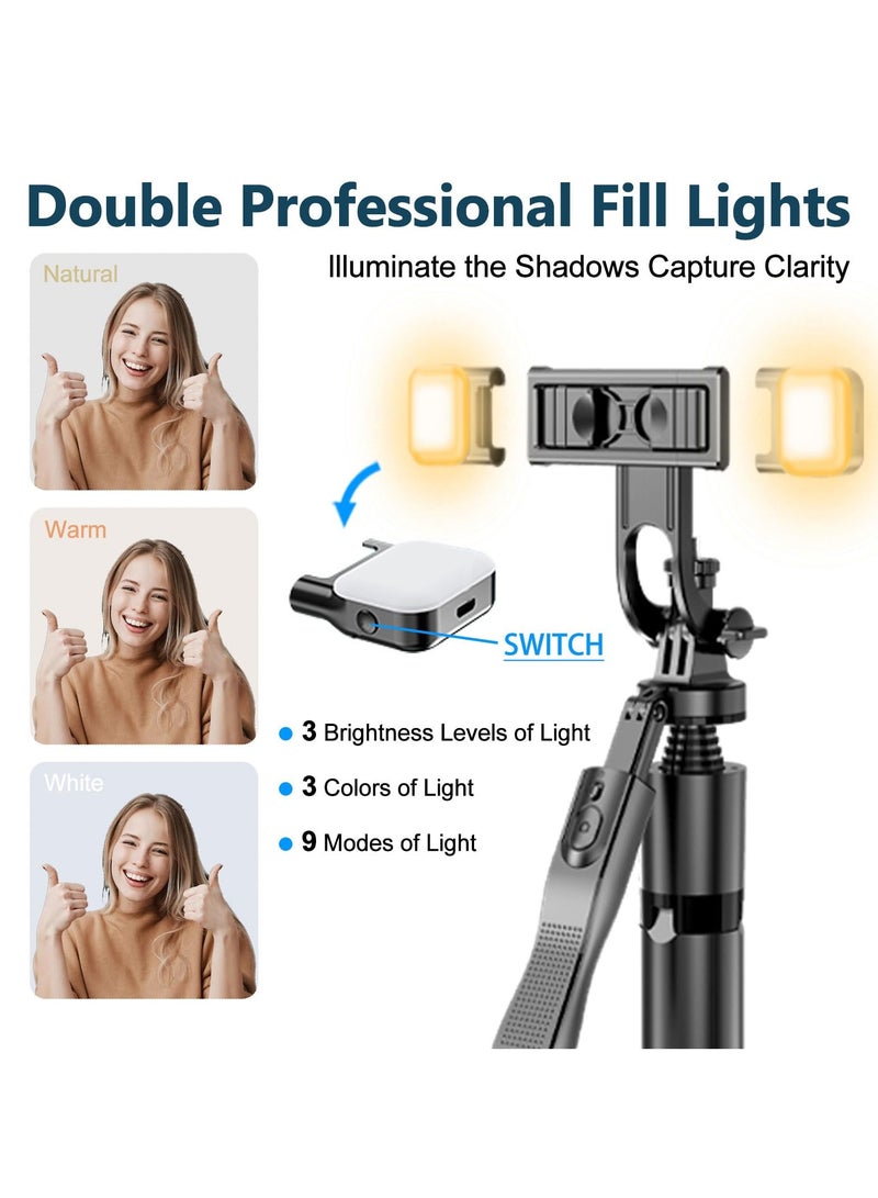 Sunbmebge 60" Phone Tripod,Tripod for iPhone with Fill Light and Rechargeable Remote,Aluminum Selfie Stick Phone Stand Compatible with Cell Phone/Camera/Ring Light/DJI/GoPro  - Image 4