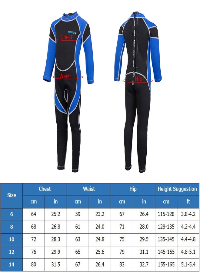 Hisea Kids Wetsuit Girls Boys Zippered Long Sleeve Diving Swimsuit Quick Dry One Piece Chlidren Surf Suit for Water Sports - Image 4