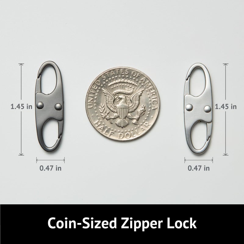zelin Anti Theft Zipper Clips Double Opening Small Carabiner Clips, 8Pcs Elegant Zinc Alloy Zipper Pull Replacement for Travel, Commuting and Camping (Frost Silver) - Image 2