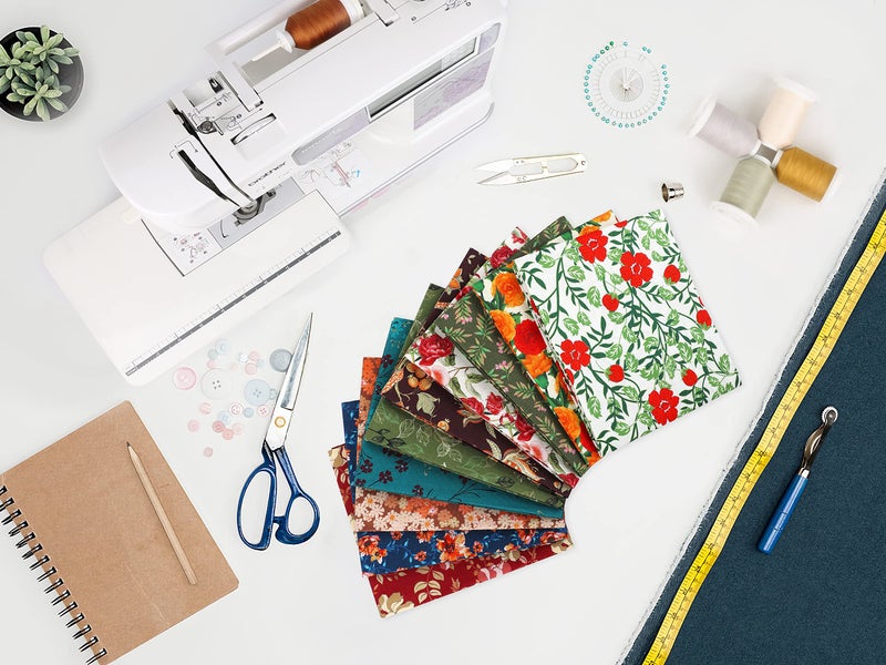 Craftido -25 Options- 100% Cotton Quilting Fabric Bundles 10pcs Fat Quarters 18â€x21â€-Medium Weight 5.2 oz- Soft Cotton for Quilting, Sewing Project, Patchwork, DIY Crafts - Retro Style - Image 5