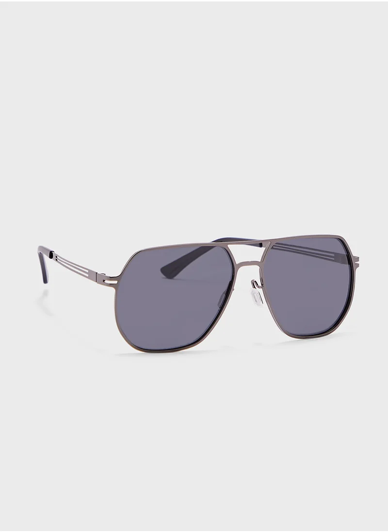 Robert Wood Polarized Lens Oversize Aviator Sunglasses