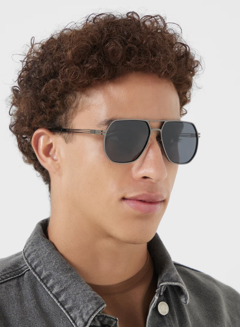 روبرت وود Polarized Lens Oversize Aviator Sunglasses