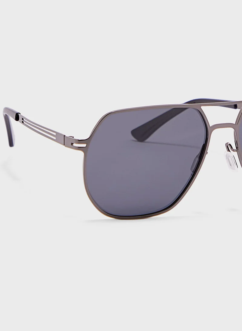 روبرت وود Polarized Lens Oversize Aviator Sunglasses