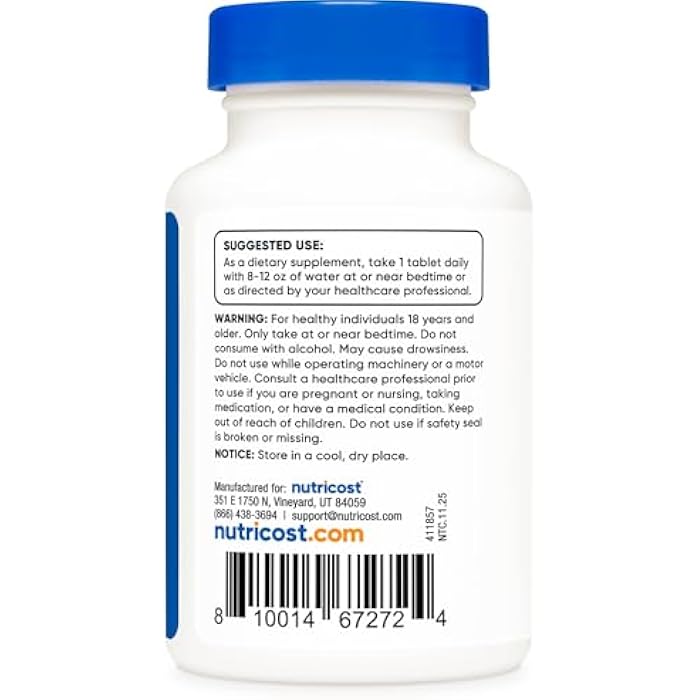 Nutricost Melatonin 5mg, 240 Tablets - 5mg Per Serving, Non-GMO, Gluten Free - Image 4