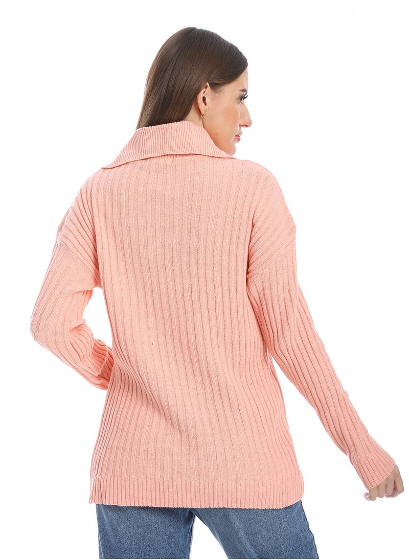 Caesar women wool plain pullover with collar and multidesign  - Image 4