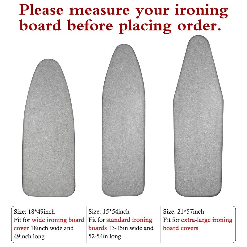 Dalykate Extra-Wide Ironing Board Cover And Pad Replacement With Scorch And Stain Resistant Thick Padding And Elasticized Edge 18"" X 49"" Ironing Board Covers 4 Fasteners And 1 Protective Scorch Mesh Cloth - Image 2