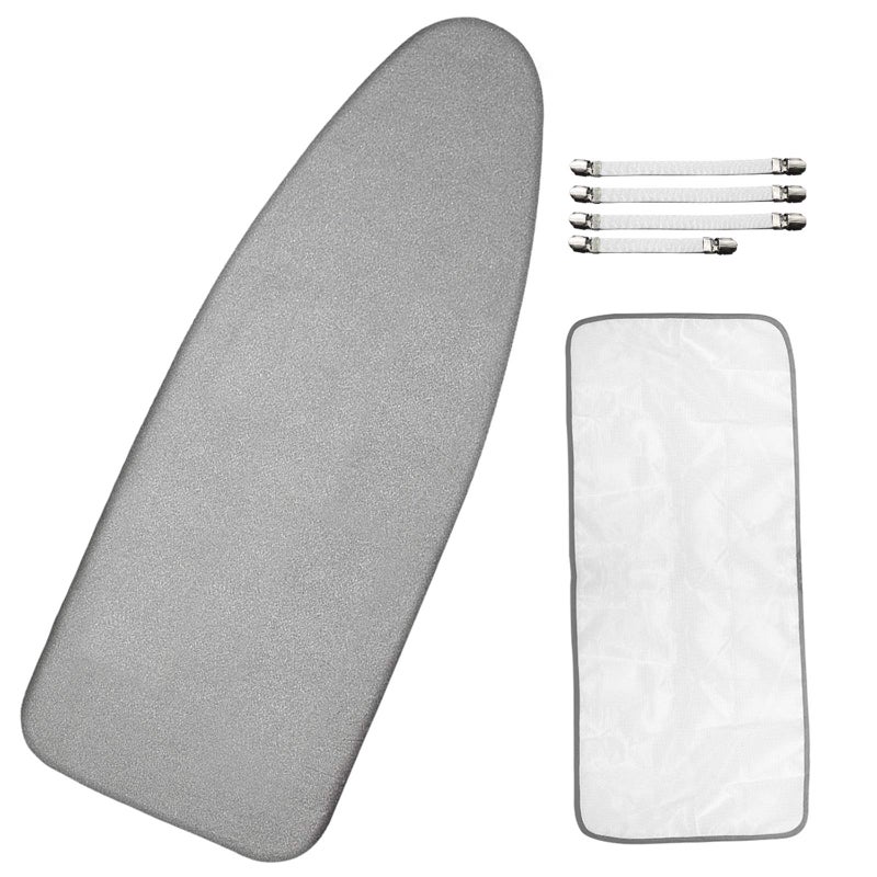 Dalykate Extra-Wide Ironing Board Cover And Pad Replacement With Scorch And Stain Resistant Thick Padding And Elasticized Edge 18"" X 49"" Ironing Board Covers 4 Fasteners And 1 Protective Scorch Mesh Cloth - Image 1