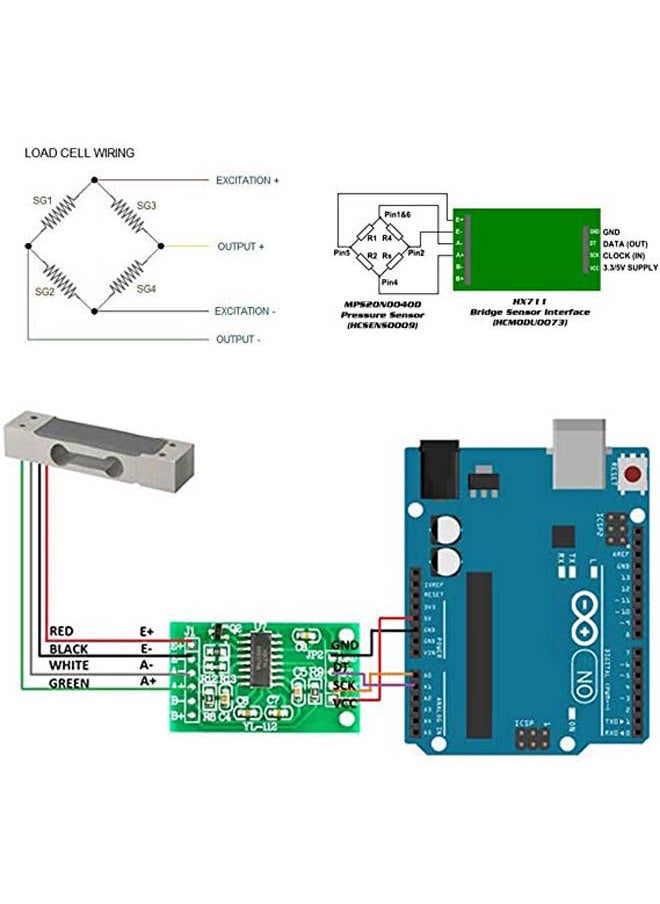 Generic - Load Cell 5Kg Weight Sensor Electronic Kitchen Scale + Hx711 Amplifier Ad Weighing Module For Arduino Raspberry Pi - Image 1