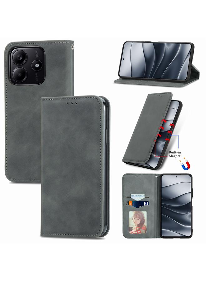 The Bros Case For Xiaomi Redmi Note 14 5G Retro Skin Feel Magnetic Flip Leather Phone Case