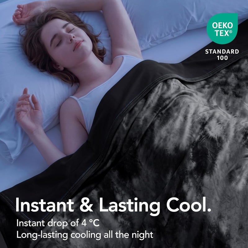 Topcee Cooling Blanket for Night Sweats Decorative Tie Dye, Absorbs Heat to Keep Cool on Warm Nights, Q-Max 0.5 Cooling Blankets for Hot Sleepers, Ultra-Cool Lightweight Sofa Throw Blanket (50"x70") - Image 2