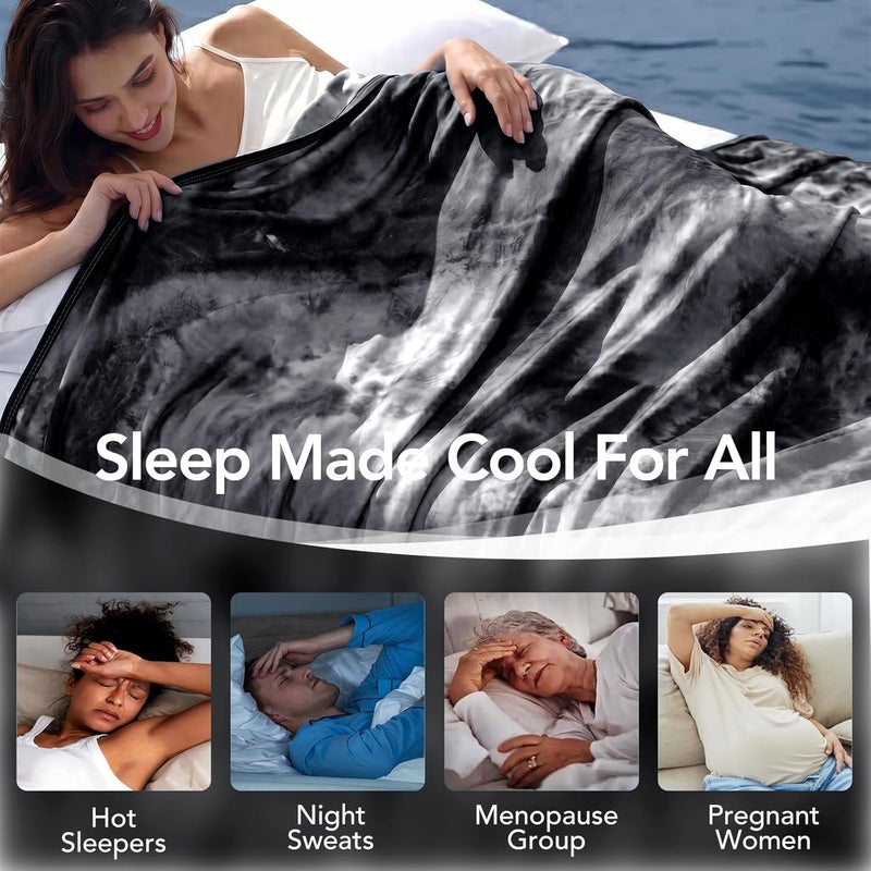 Topcee Cooling Blanket for Night Sweats Decorative Tie Dye, Absorbs Heat to Keep Cool on Warm Nights, Q-Max 0.5 Cooling Blankets for Hot Sleepers, Ultra-Cool Lightweight Sofa Throw Blanket (50"x70") - Image 4