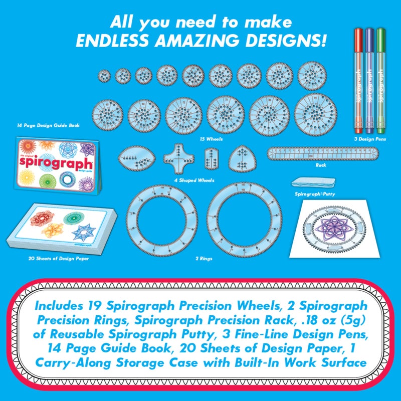 Spirograph — Deluxe Set — Spiral Art Drawing Kit — The Classic Way to Make Countless Amazing Designs — For Kids Ages 8+ - Image 2