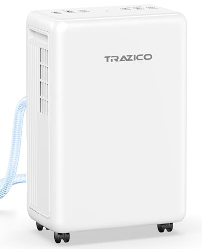 Trazico 2000 Sqft Dehumidifier for Basement Trazico 30 Pint Dehumidifiers for Home Large Room Bedroom Bathroom with Drain Hose Intelligent Humidity Control 3 Modes 24H Timer Auto Defrost White - Image 1