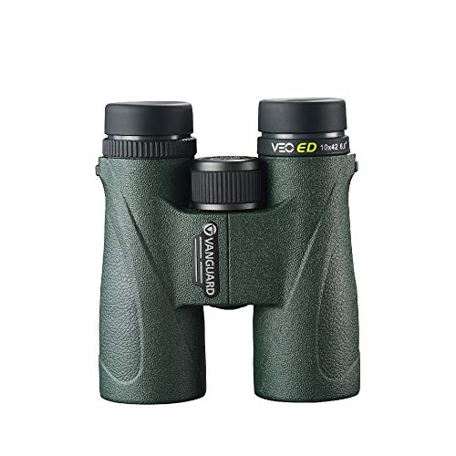 Vanguard Binocular VEO ED 10X42 I Composite Carbon Fibre Material, ED Glasses, 100% Waterproof and Fog Proof I Neck Strap I Soft Bag, Black - Image 1