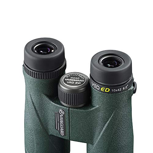 Vanguard Binocular VEO ED 10X42 I Composite Carbon Fibre Material, ED Glasses, 100% Waterproof and Fog Proof I Neck Strap I Soft Bag, Black - Image 4