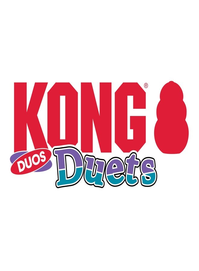 كونج لعبة KONG Duets Duos النطاطة ثنائية اللون تصدر صوتاً للكلاب (كرة، متوسطة الحجم) - Image 4