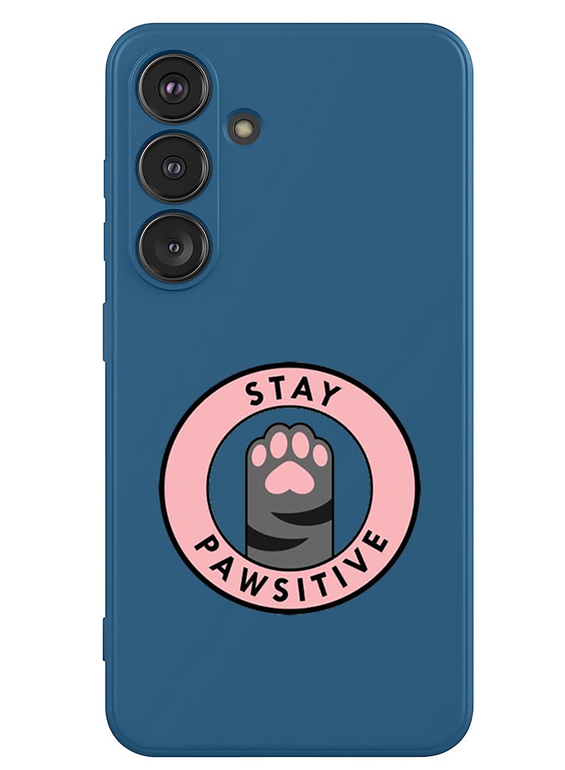 Theodor Protective Slim Fit Case Liquid Silicone Cover with Full Body Protection Anti-Scratch Shockproof Case For Samsung Galaxy S25 Plus (Blue) - Stay Pawsitive 1 - Image 1