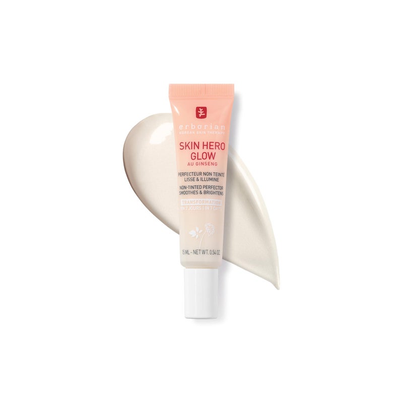 Erborian Skin Hero Glow NonTinted Bare Perfector Illuminates Highlights Hydrates Smooths for Natural Radiant Glass Dewey Look Korean Skincare - Image 2
