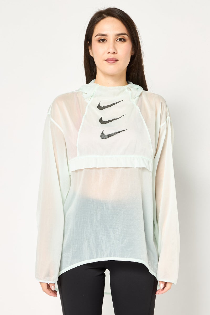Nike Women Brand Logo Running Jacket, Mint Green - Image 1