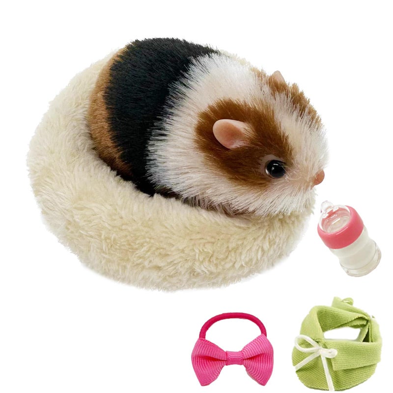 VOLOBE 5 Inches Silicone Hamster Realistic Toy Hamster as Silicone Piglet Companion with Sleeping Pad Accessories for Kids Boy Girl Birthday Handmade Gift Black Hamster - Image 3