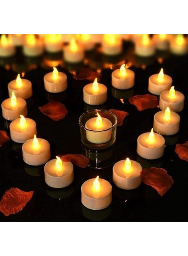 BABONA 24pcs LED Flameless Flickering Candles, Battery-Powered Electric Tea Light Set for Home Decor, Birthday & Gifts (Warm White) - Image 3