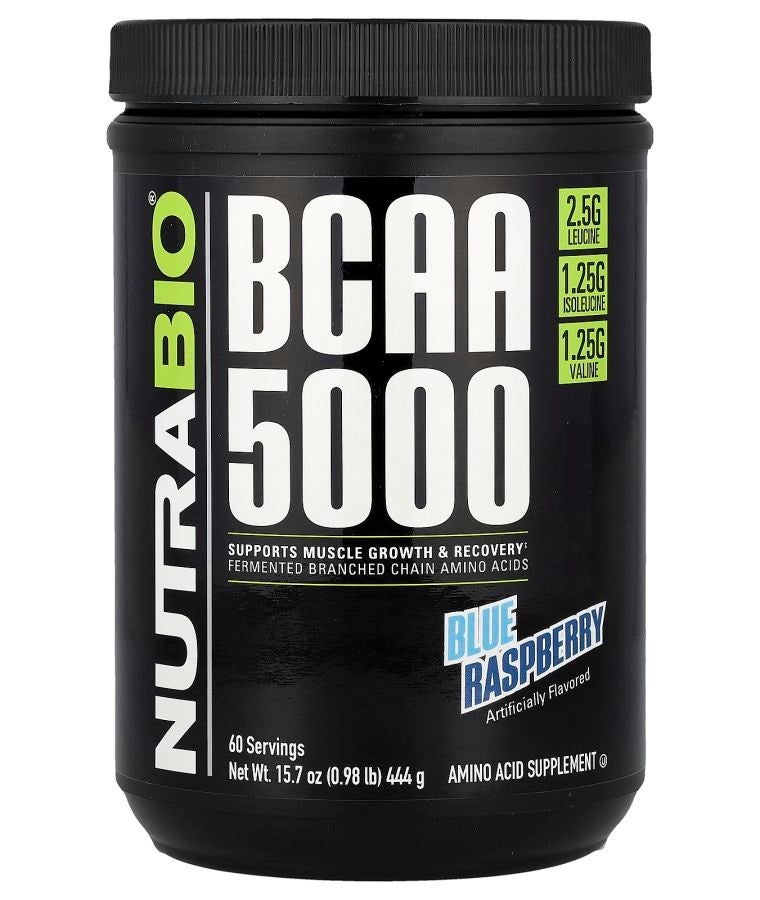 NutraBio BCAA 5000 Blue Raspberry 0.98 lb (444 g)