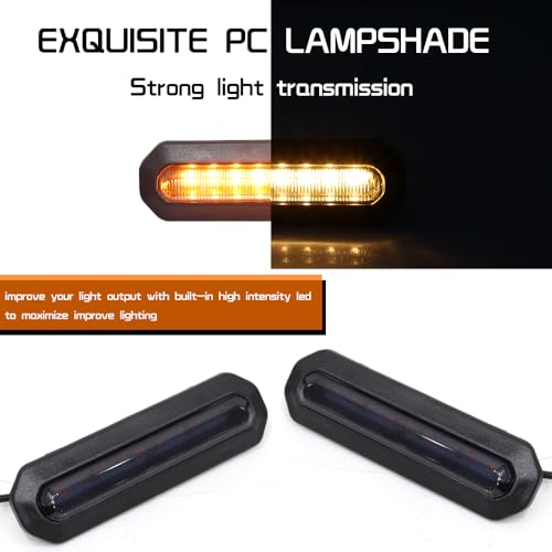 Tonsya for 2021 2022 2023 Bronco Accessories Front LED Grill Light 2/4-Door Amber OEM Smoked Grille Lights - Image 2