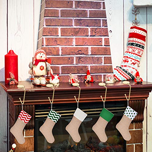 Sunshane 5 Pieces Christmas Stocking Holders Mantel Hooks Hanger Christmas Safety Hang Grip Stockings Clip for Christmas Party Decoration (Gold) - Image 3