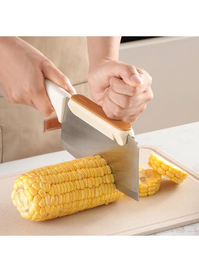 هومستر مساعد تقطيع برتقالي ثنائي الوظيفة | مواد PP+TPR آمنة للطعام | مبراة سكاكين مدمجة + حماية اليد | قبضة مانعة للانزلاق | مناسبة لمعظم سكاكين المطبخ | سهلة التنظيف والتخزين | أداة أساسية للطبخ والخبز - Image 1