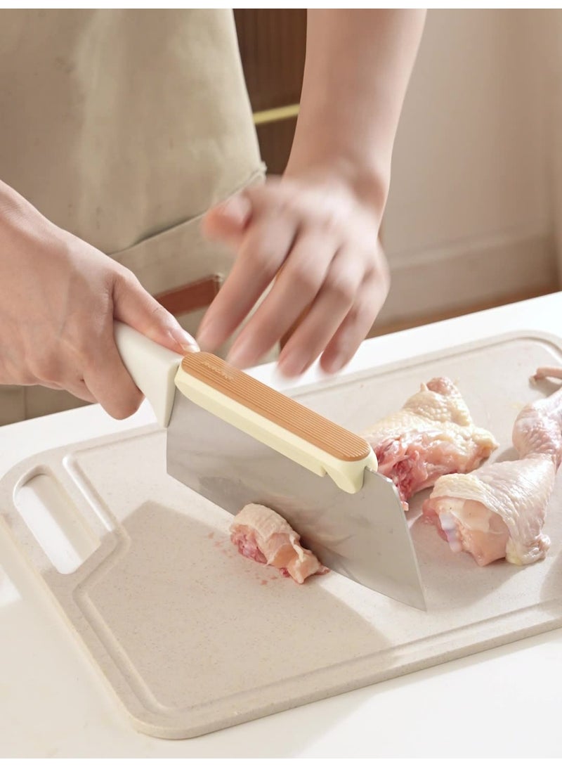 هومستر مساعد تقطيع برتقالي ثنائي الوظيفة | مواد PP+TPR آمنة للطعام | مبراة سكاكين مدمجة + حماية اليد | قبضة مانعة للانزلاق | مناسبة لمعظم سكاكين المطبخ | سهلة التنظيف والتخزين | أداة أساسية للطبخ والخبز - Image 2