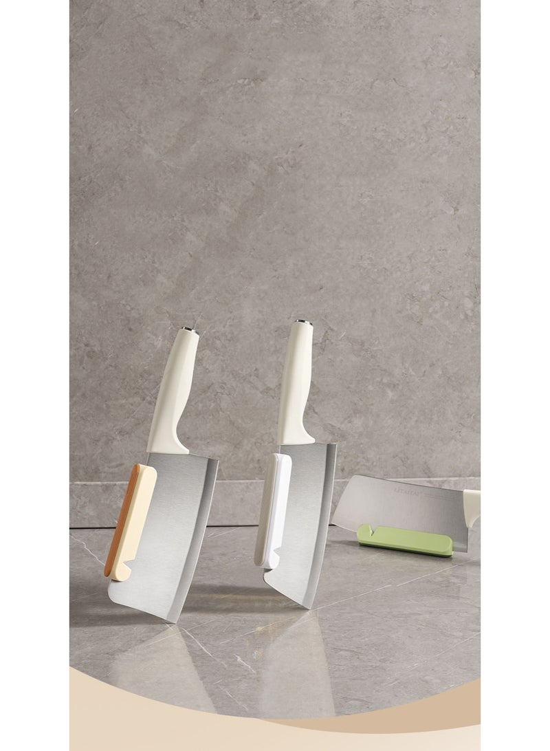 هومستر مساعد تقطيع برتقالي ثنائي الوظيفة | مواد PP+TPR آمنة للطعام | مبراة سكاكين مدمجة + حماية اليد | قبضة مانعة للانزلاق | مناسبة لمعظم سكاكين المطبخ | سهلة التنظيف والتخزين | أداة أساسية للطبخ والخبز - Image 4