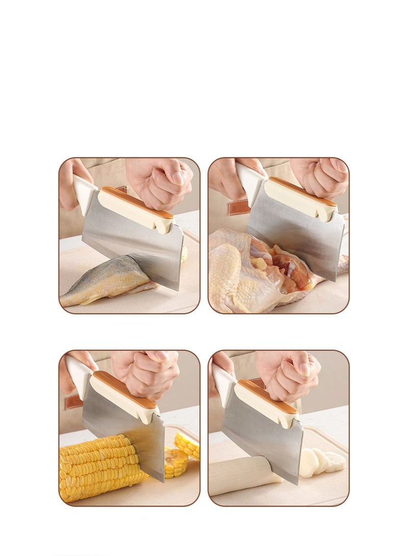 هومستر مساعد تقطيع برتقالي ثنائي الوظيفة | مواد PP+TPR آمنة للطعام | مبراة سكاكين مدمجة + حماية اليد | قبضة مانعة للانزلاق | مناسبة لمعظم سكاكين المطبخ | سهلة التنظيف والتخزين | أداة أساسية للطبخ والخبز - Image 3