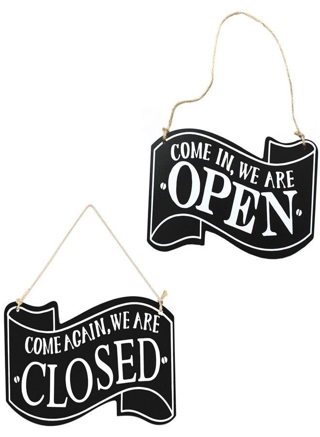STORE 2508 Store2508 Open Close Reversible Wooden Double Sided Sign Board for Shops Café Restaurant - Image 1