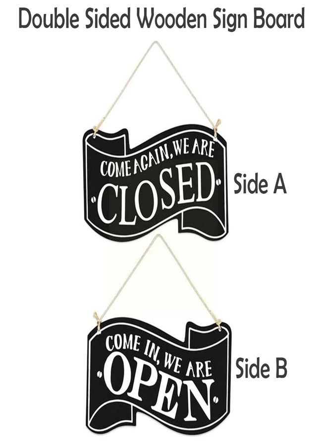 STORE 2508 Store2508 Open Close Reversible Wooden Double Sided Sign Board for Shops Café Restaurant - Image 2
