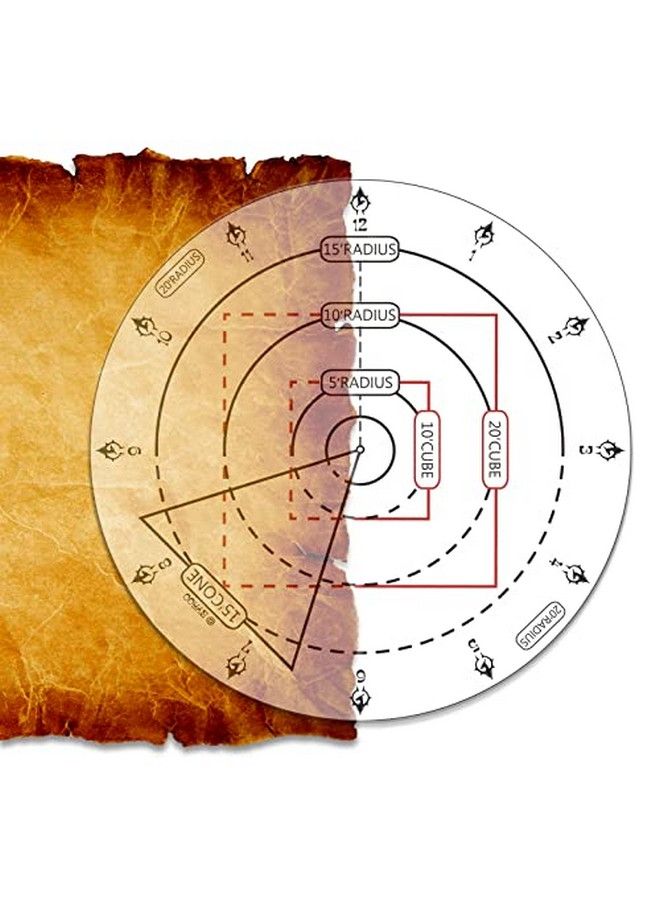 Byhoo Spell Aoe Damage Marker Dnd Area Effect Template 1" Grid Or Hex Tabletop Game Mat Rpg Gaming Accessories For Dungeons And Dragons 5E Pathfinder And Other Ttrpgs  - Image 1