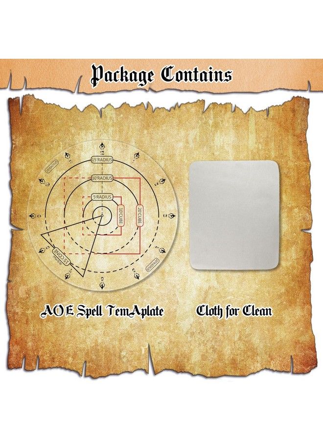 Byhoo Spell Aoe Damage Marker Dnd Area Effect Template 1" Grid Or Hex Tabletop Game Mat Rpg Gaming Accessories For Dungeons And Dragons 5E Pathfinder And Other Ttrpgs  - Image 3