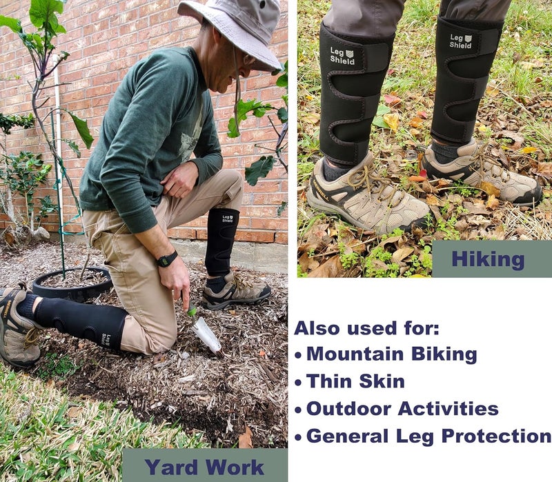 Leg Shield Leg Gaiters with Hook and Loop Straps – Soft Neoprene, Basic Lower-Leg Protection for Yard Work, Mountain Biking, Outdoor Use, and General Shin/Calf Protection (Pair) - Image 4