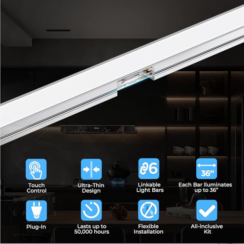 VST Smart Under Cabinet Lighting 6 Bars - UL Listed CRI 93+ Adjustable COB Strip Lights, Alexa & Google Home Compatible, App/Voice/Hand Wave Control for Kitchen Cabinets & Closets - Image 4