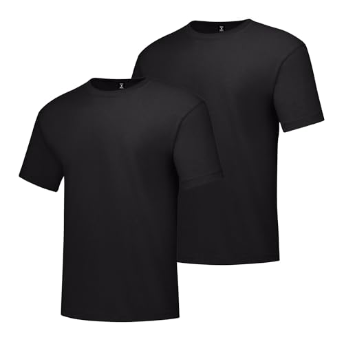 Hanes Men's Short Sleeve Beefy-T (Pack of 2), Black, Large - Image 1