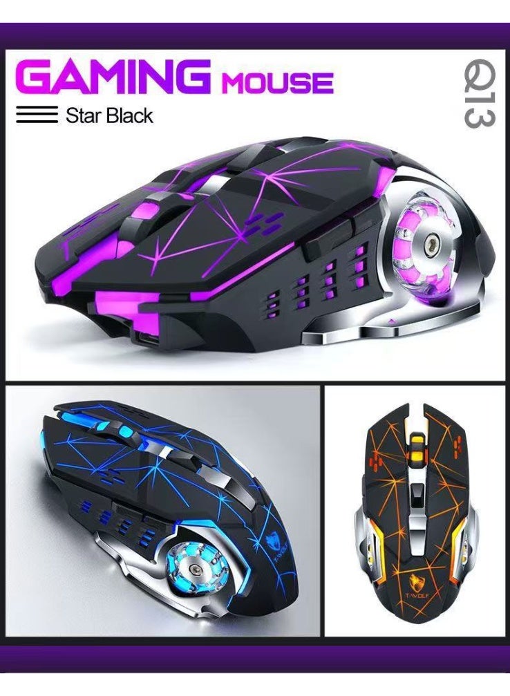 T-WOLF Gaming Mouse Multicolor RGB Backlight Wireless Gaming Mouse for Laptops Charging 2.4G+Bluetooth Dual Mode - Image 4