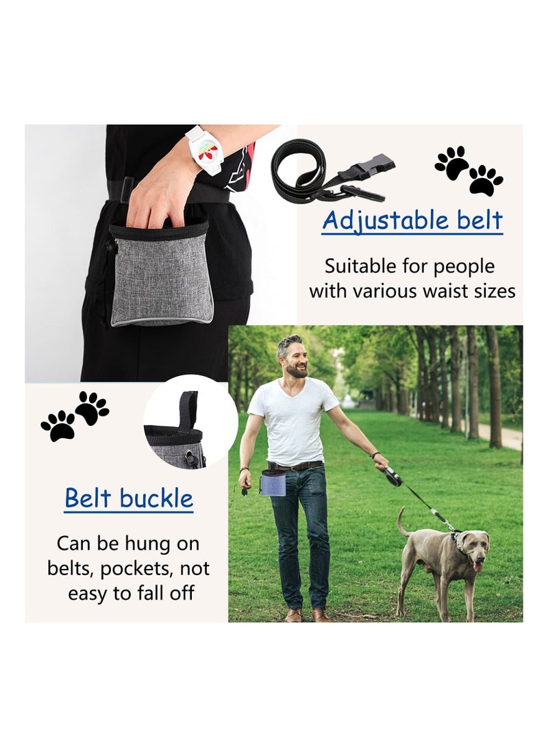 Dog Treat Bag, Waterproof Dog Training Pouch, Hand-Free Dog Walking Bag with Adjustable Waist Belt, Pet Puppy Treat Pouch Bag for Dog Training Walking Travel Outdoor Use (Grey) - Image 5